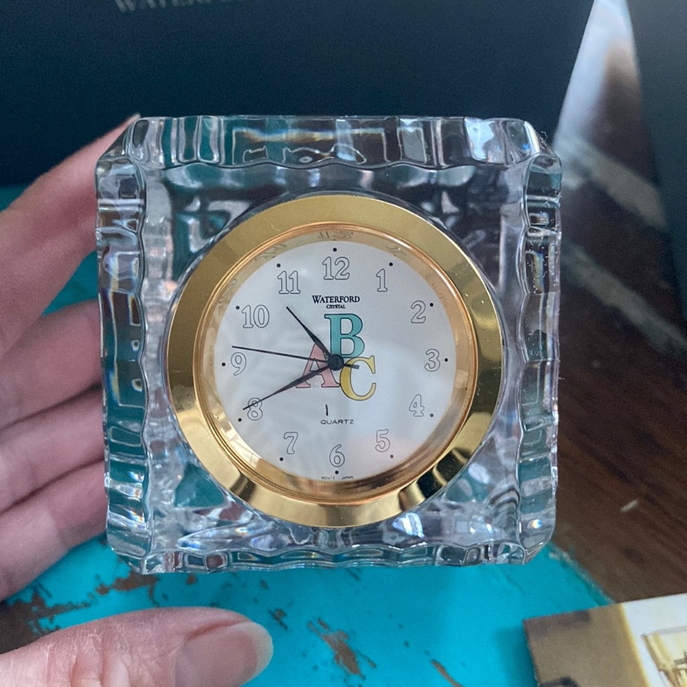 Waterford Crystal ABC baby block clock